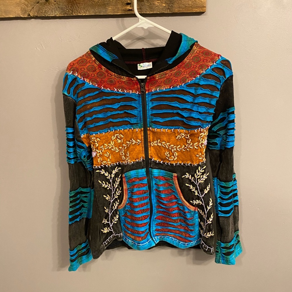 Hooded zip up sweatshirt